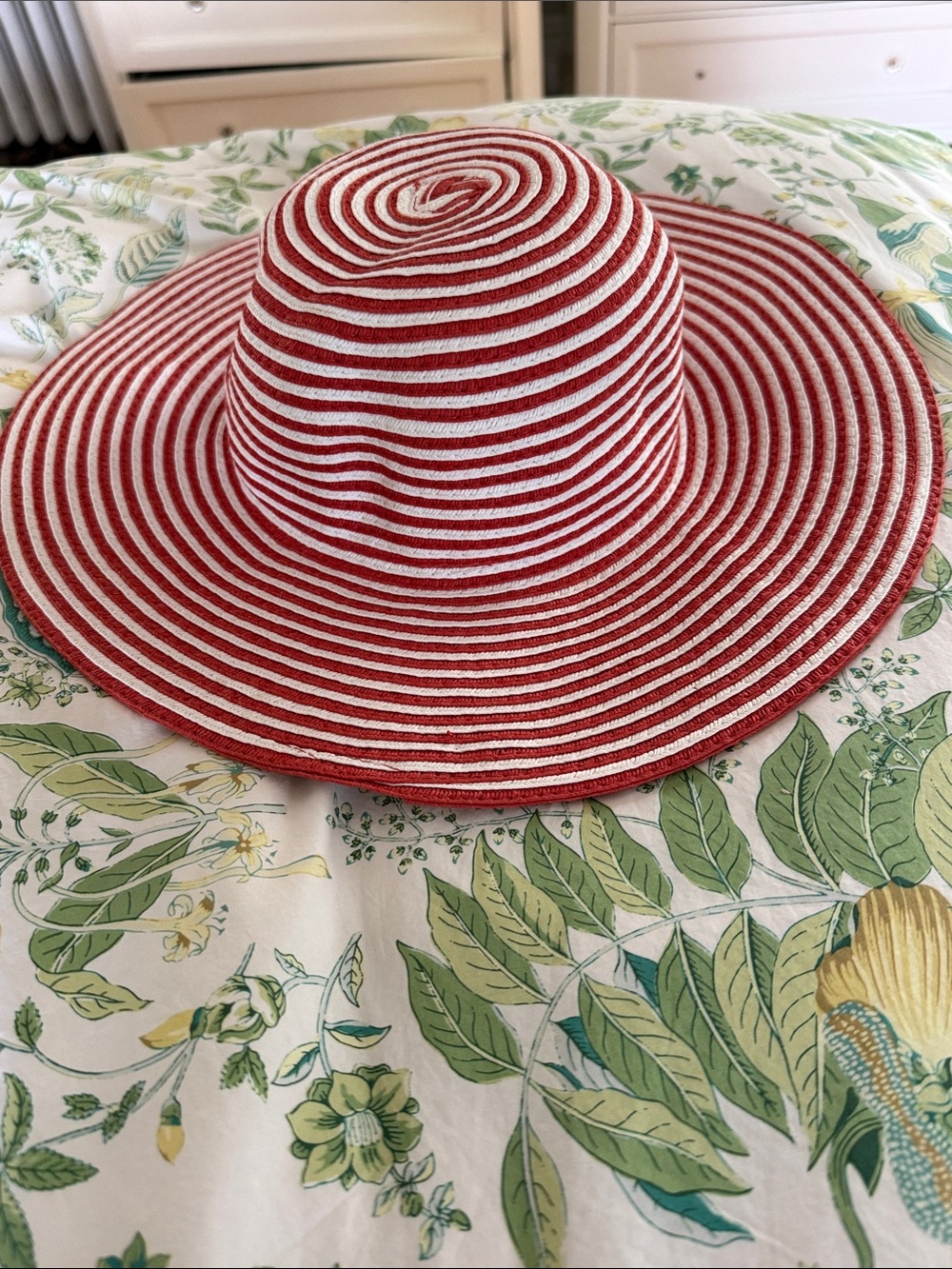 Magid Red & White Striped Sun Hat